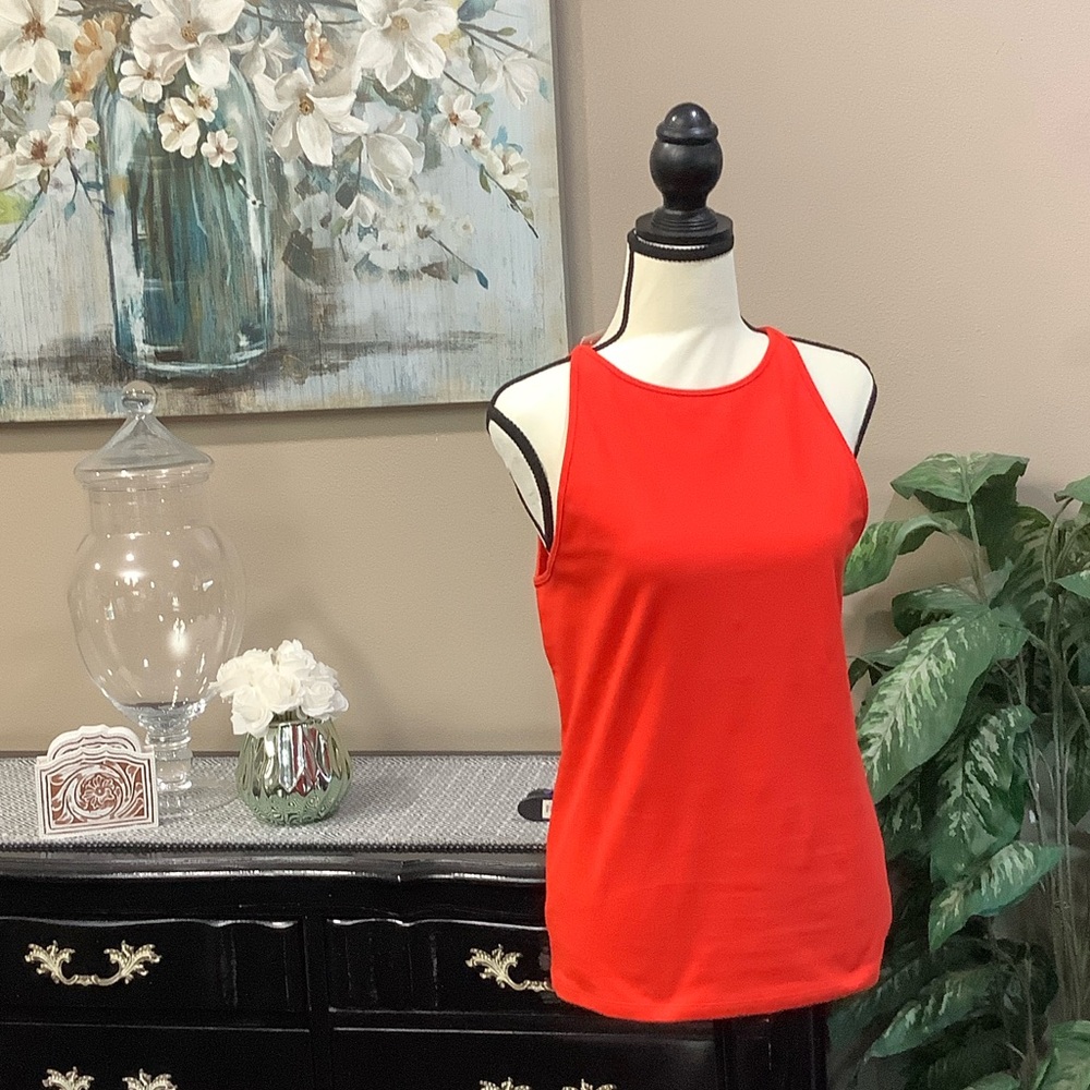 Ann Taylor Bright Red Halter-Style Tank